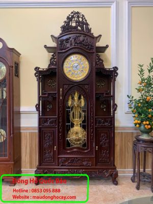 Đồng Hồ Tủ 3 Buồng Mạ Vàng 24k